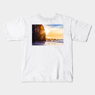 Setting sun on Houda Beach Kids T-Shirt